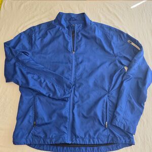 Asics Spry Windbreaker Jacket Men’s L Blue Lightweight Wind Resistant Running W